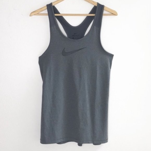 NWT! NIKE Pro Dri-Fit Racerback Slim Fit Tank Top Heathered Gray Women's… - Picture 4 of 12